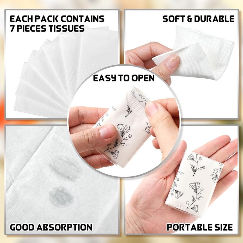 Yinder 100 Pcs Pocket Tissues Bulk Wedding Mini Tissues Travel Size Facial Napkin Bulk for Guests 3 Ply Facial Napkins for Wedding Bride Shower Bachelorette Celebration Party Favors - Image 5
